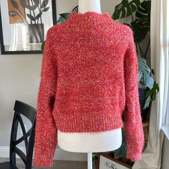 NWOT Free People Star Dust Pullover Long Sleeves Mock Neck Slouchy S Textured - Picture 7 of 13